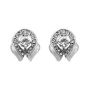 Kriaa Austrian Stone Silver Plated Stud Earrings - 1313803
