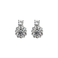 Kriaa Austrian Stone Silver Plated Stud Earrings - 1313811