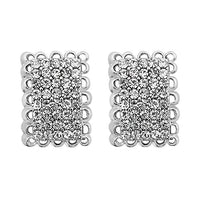 Kriaa Austrian Stone Silver Plated Stud Earrings - 1313837