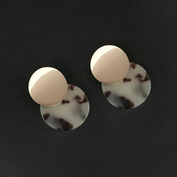 Urthn Brown Acrylic Dangler Earrings - 1314006A