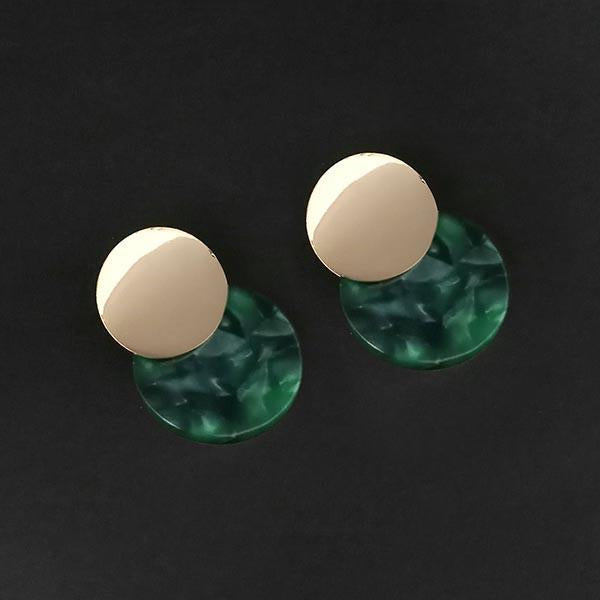 Urthn Green Acrylic Dangler Earrings - 1314006E