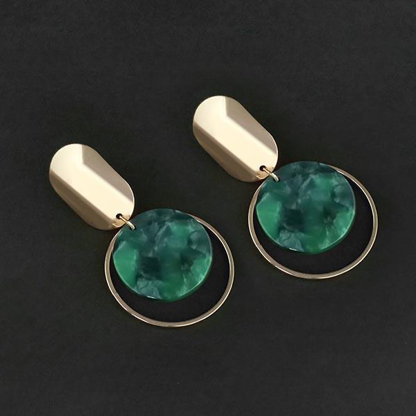 Urthn Green Acrylic Dangler Earrings - 1314008E