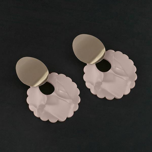 Urthn Pink Acrylic Dangler Earrings - 1314009D