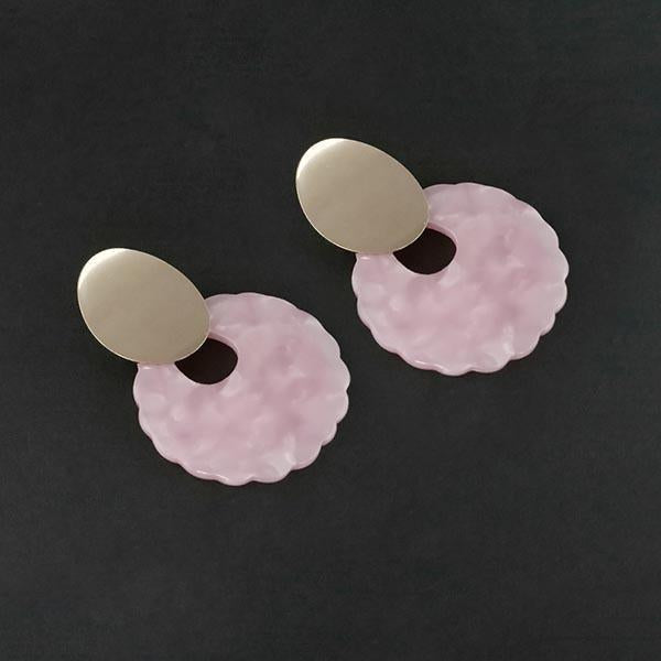 Urthn Pink Acrylic Dangler Earrings - 1314009F
