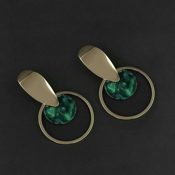 Urthn Green Acrylic Dangler Earrings - 1314010E