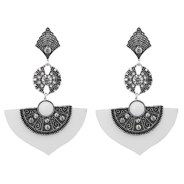 Urthn White Austrian Stone Dangler Earrings - 1314011D