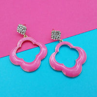 Kriaa Gold Plated Austrian Stone Pink Meenakari Earrings - 1314119D