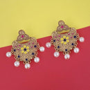 Kriaa Gold Plated Yellow Meenakari Earrings - 1314223J