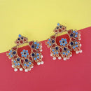 Kriaa Gold Plated Blue Meenakari Earrings - 1314229J