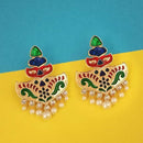 Kriaa Multi Meenakari And Beads Dangler Earrings - 1314231