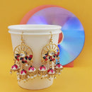 Urthn Fashions White  Meenakari Peacock Earrings - 1314417