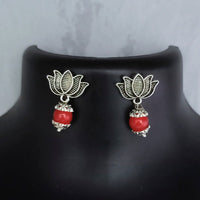 Kriaa Antique Oxidised Plated Beads Dangler Earrings