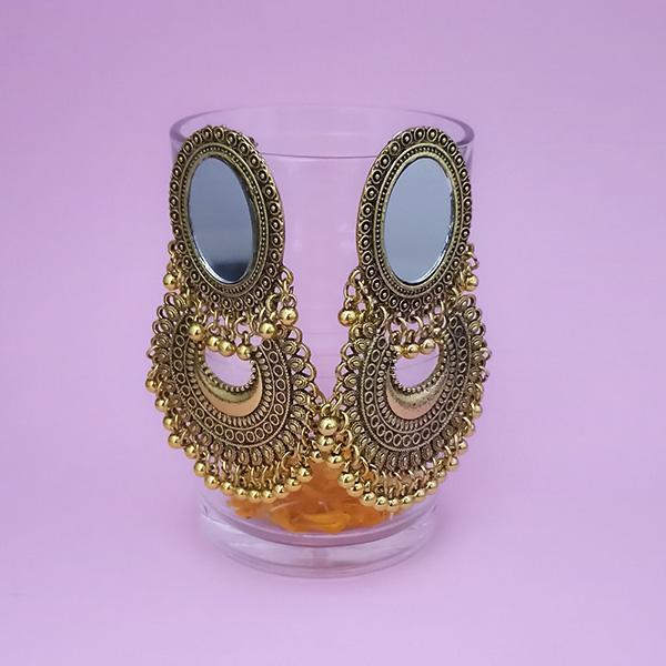 Kriaa Gold Plated Mirror Jhumki Earrings - 1314512