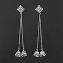 Jeweljunk Oxidised Chain Jhumki Earrings - 1314549