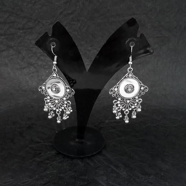 Jeweljunk Silver Plated Mirror Dangler Earrings - 1314581