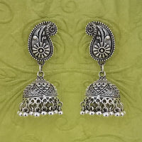 Jeweljunk Oxidised Beads Jhumki Earrings - 1314590