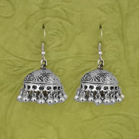 Jeweljunk Oxidised Beads Jhumki Earrings - 1314591