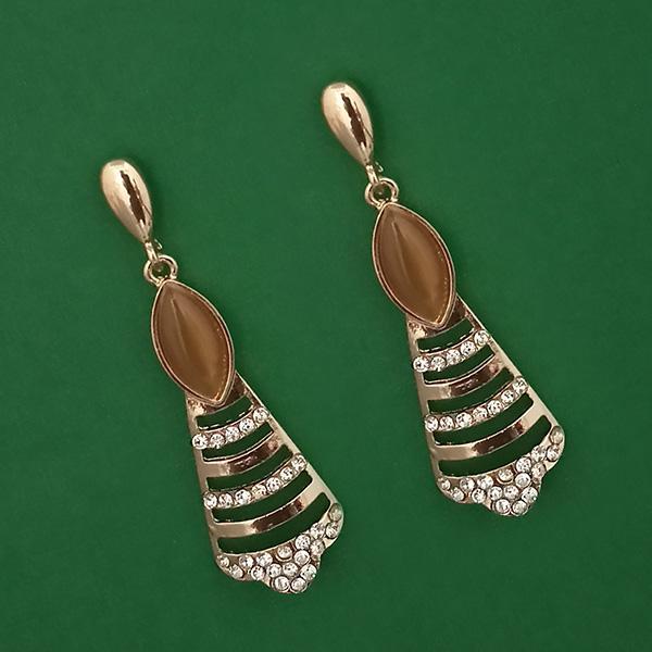 Kriaa Gold Plated Pota Stone And Austrian Stone Enamel Earrings - 1314605F