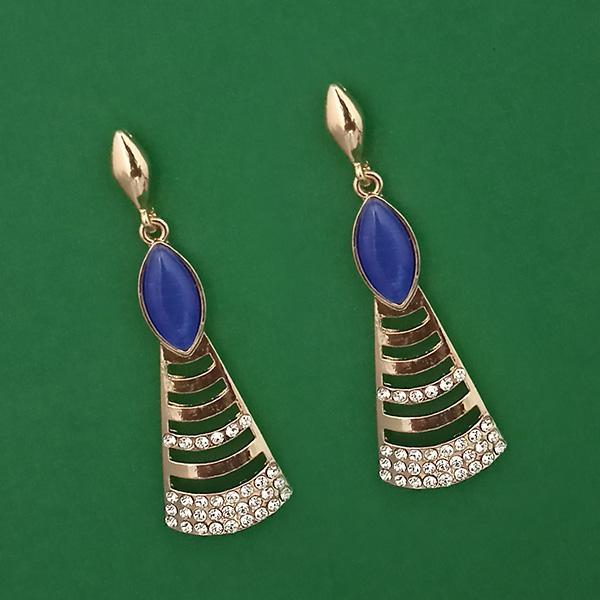 Kriaa Gold Plated Pota Stone And Austrian Stone Enamel Earrings - 1314606E