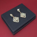 Kriaa Gold Plated Crystal Stone Dangler Earrings - 1314613B
