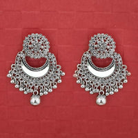 Jeweljunk Silver Plated Mirror Dangler Earrings - 1314721