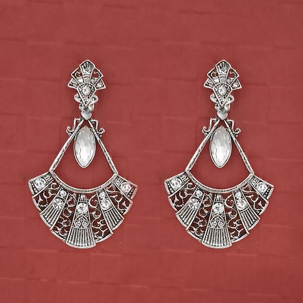 Tip Top Fashions Silver Plated Austrian Stone Dangler Earrings - 1314722