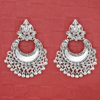 Jeweljunk Silver Plated Mirror Dangler Earrings - 1314731