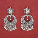 Jeweljunk Austrian Stone Silver Plated Dangler Earrings - 1314737