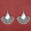 Tip Top Fashions Silver Plated Mirror Dangler Earrings - 1314741