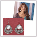 Jeweljunk Silver Plated Mirror Dangler Earrings - 1314743