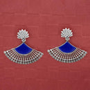 Jeweljunk Silver Plated Blue Enamel Earrings - 1314746B