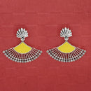 Jeweljunk Silver Plated Yellow Enamel Earrings - 1314746E