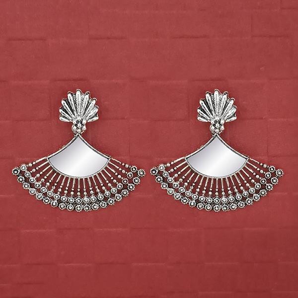 Jeweljunk Silver Plated White Enamel Earrings - 1314746G