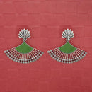 Jeweljunk Silver Plated Green Enamel Earrings - 1314746H