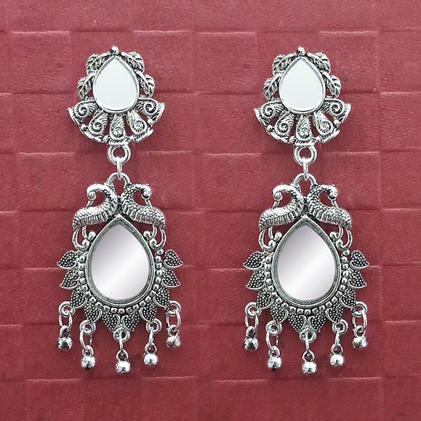 Tip Top Fashions Silver Plated Mirror Dangler Earrings - 1314757