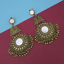 Tip Top Fashions Gold Plated Mirror Dangler Earrings - 1314802B