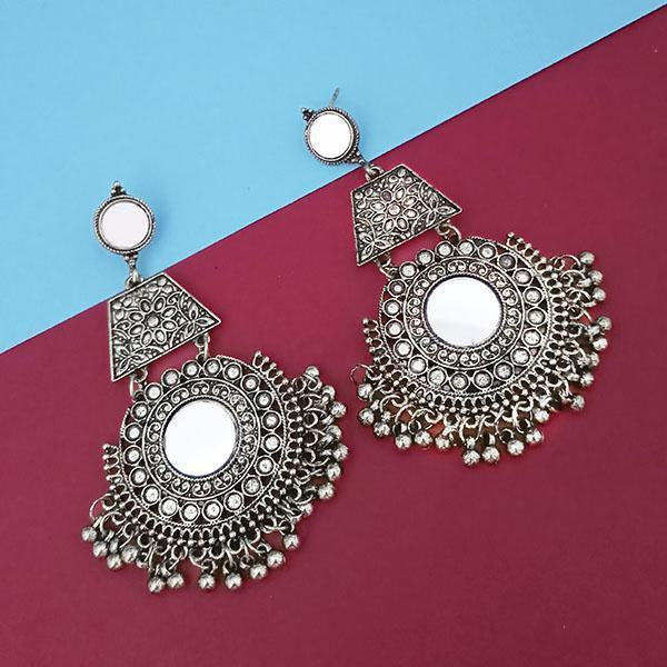 Tip Top Fashions Silver Plated Mirror Dangler Earrings - 1314805A