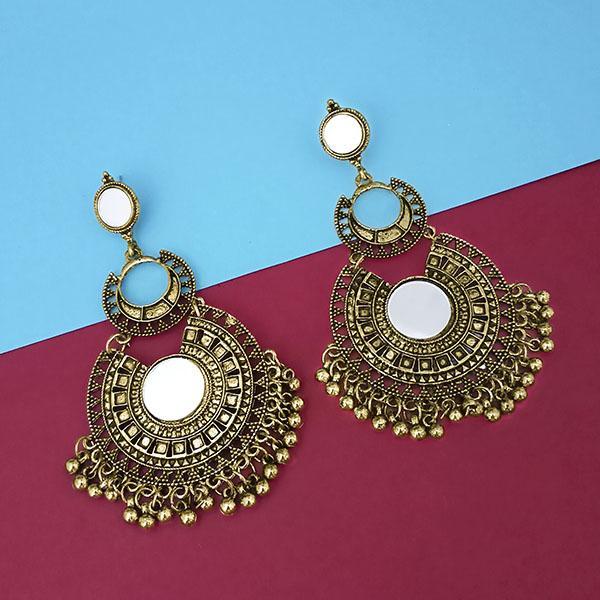 Tip Top Fashions Gold Plated Mirror Dangler Earrings - 1314808B