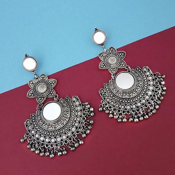 Tip Top Fashions Silver Plated Mirror Dangler Earrings - 1314809A