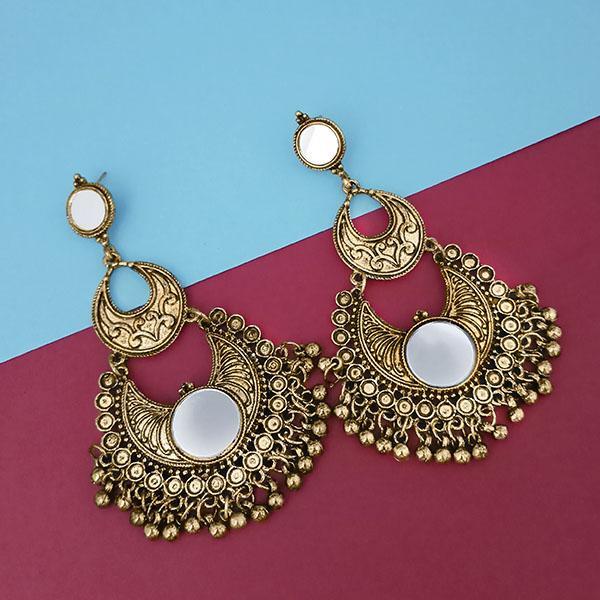 Tip Top Fashions Gold Plated Mirror Dangler Earrings - 1314813B