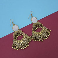 Tip Top Fashions Gold Plated Mirror Dangler Earrings - 1314826B