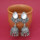 Tip Top Fashions Silver Plated Mirror Jhumki Earrings - 1314830A