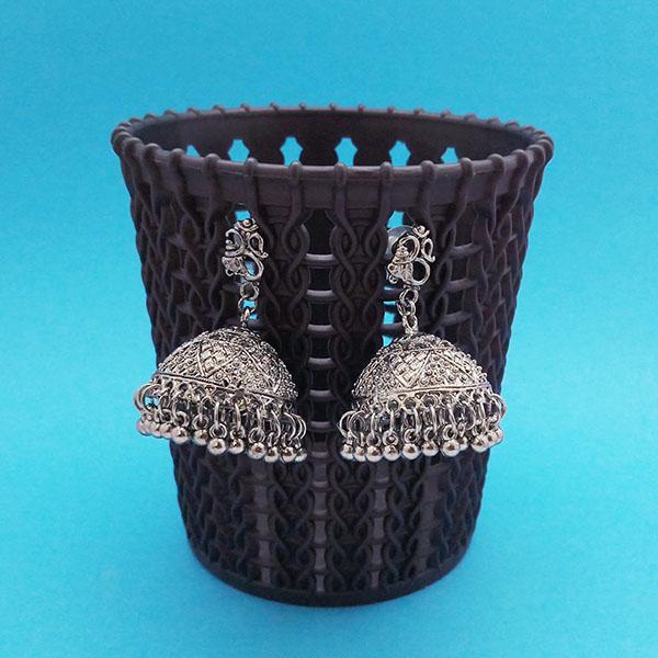Jeweljunk Oxidised Plated Jhumki Earrings - 1314849