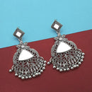 Jeweljunk Silver Plated Mirror Dangler Earrings - 1314931