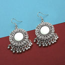 Jeweljunk Silver Plated Mirror Dangler Earrings - 1314935
