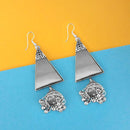 Tip Top Fashions Oxidised Plated Mirror Jhumki Earrings - 1314948A