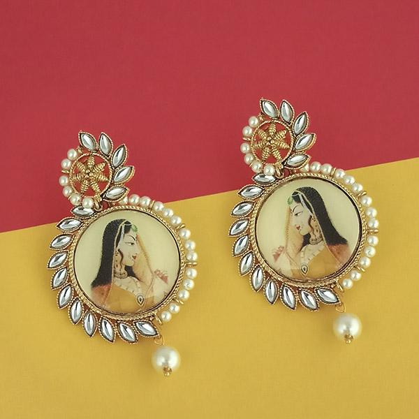 Kriaa Padmavati Inspired Gold Plated Dangler Earrings - 1315130