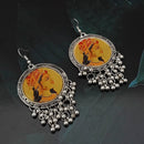 Jeweljunk Oxidised Plated Queen Afghani Earrings