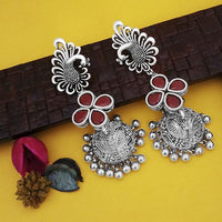 Jeweljunk Oxidised Plated Peacock Design Jhumki Earrings