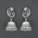 Jeweljunk Oxidised Plated Peacock Jhumki Earrings - 1315332